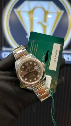 Rolex Datejust Chocolate Diamond Dial on Two Tone Oyster