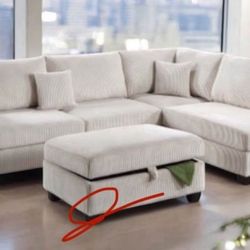New! Comfy Sofa Chaise Sectional! Free XL storage Ottoman! Reg $1,199.00!!