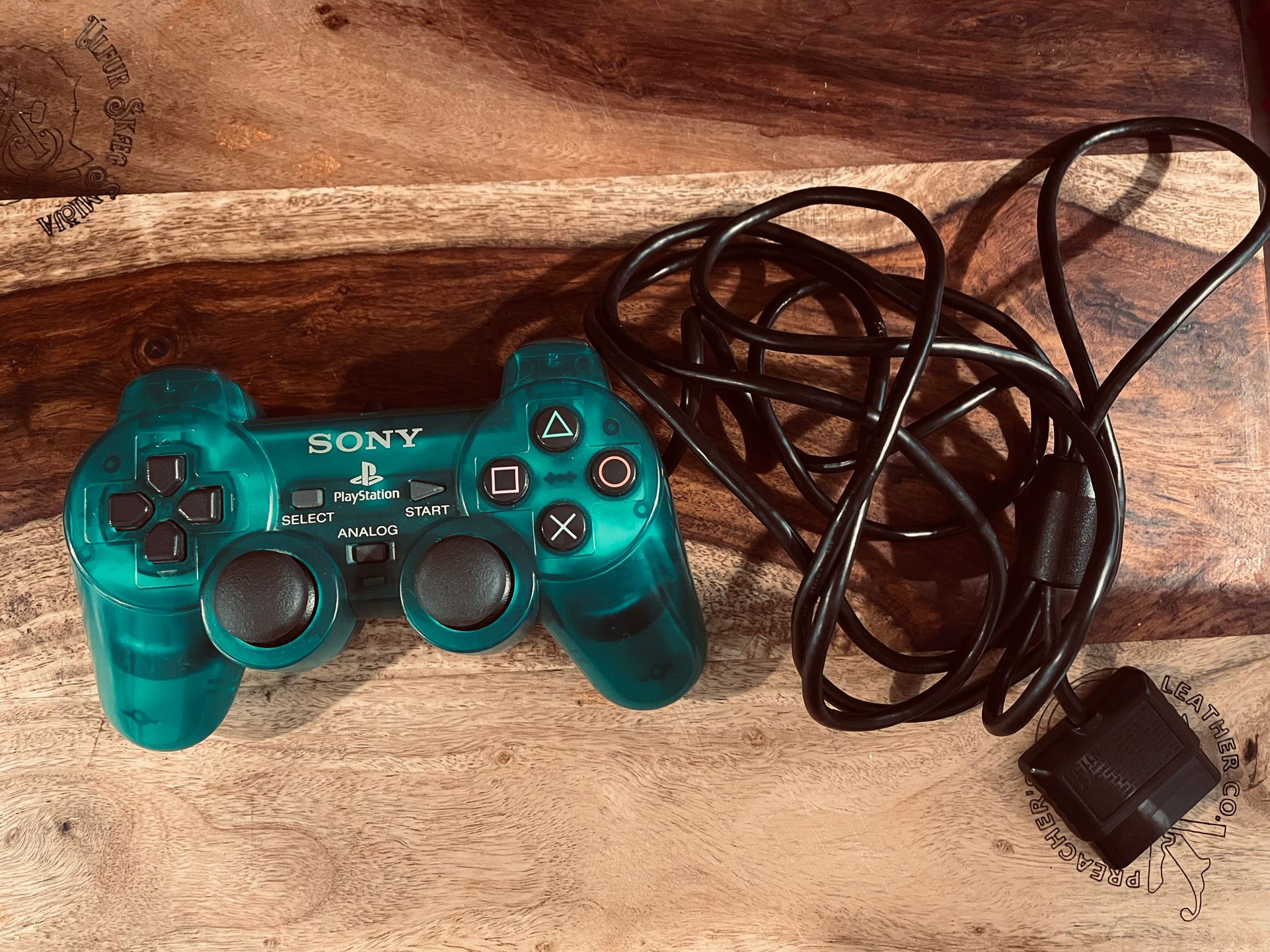 GREEN TRANSPARENT PlayStation 2 PS2 DualShock Wired Controller