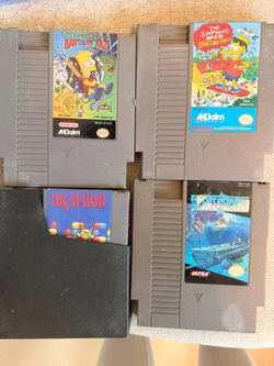 NES games lot — Dr. Mario, Simpsons, Silent Service