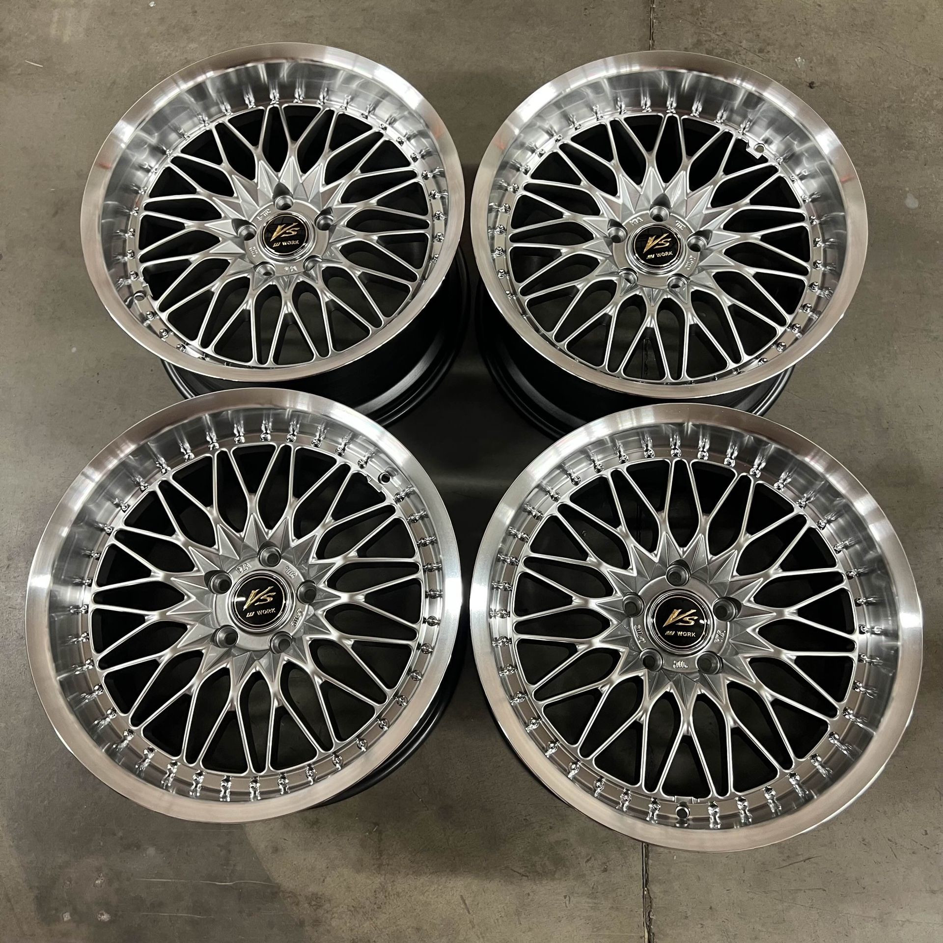 New 19 Inch WORK VSXV Style Forged Rims Wheels 19x9.5 +35 (5x114.3) Squared Set