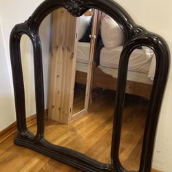 Brown Resin Dresser Triple Pane Mirror