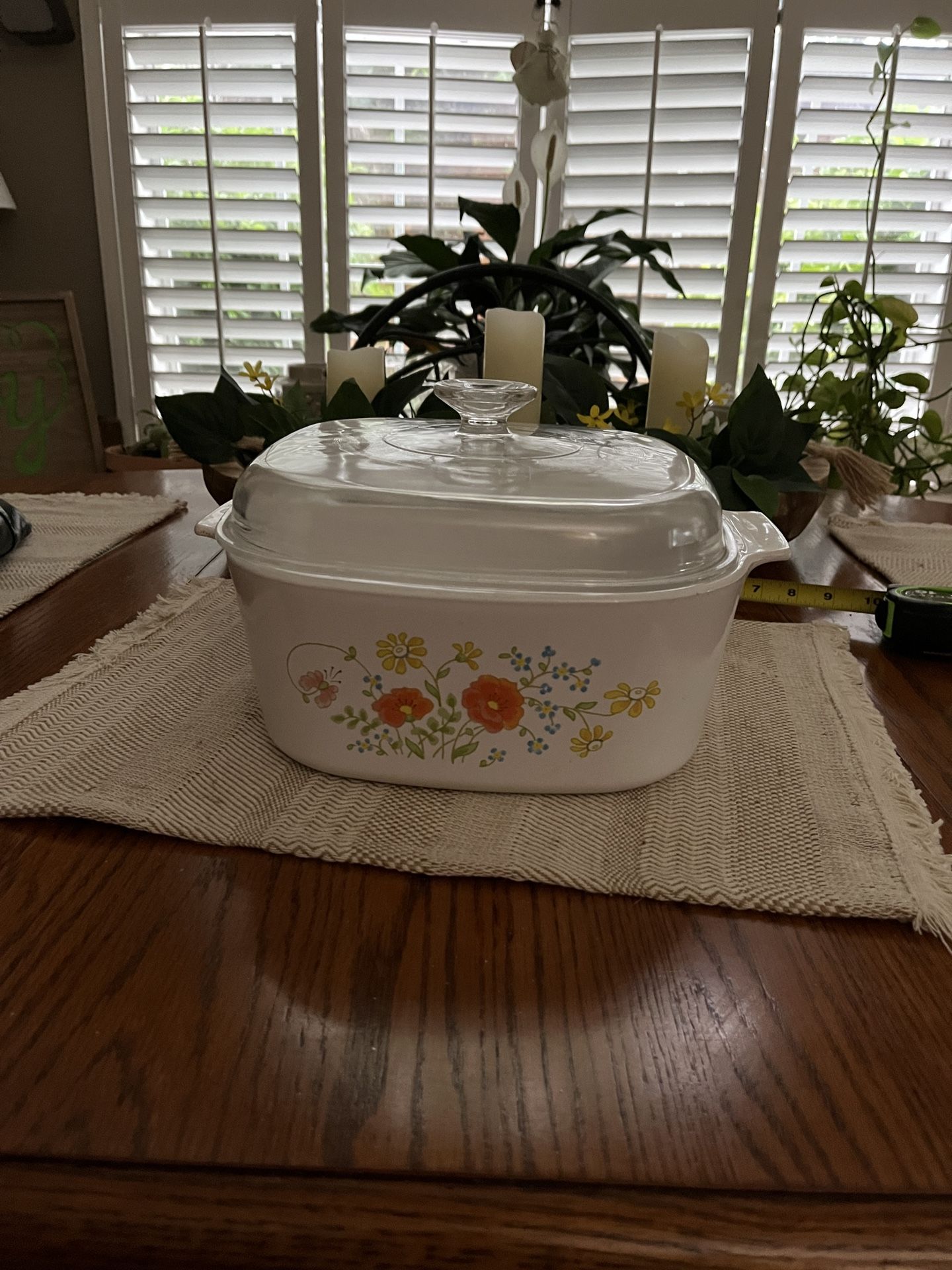 Rare Qt Corning Ware Casserole Wildflower Pattern