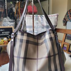 Burberry Carterbury Smoked Check Coated Canvas Tote -USED (PRE-LOVED)