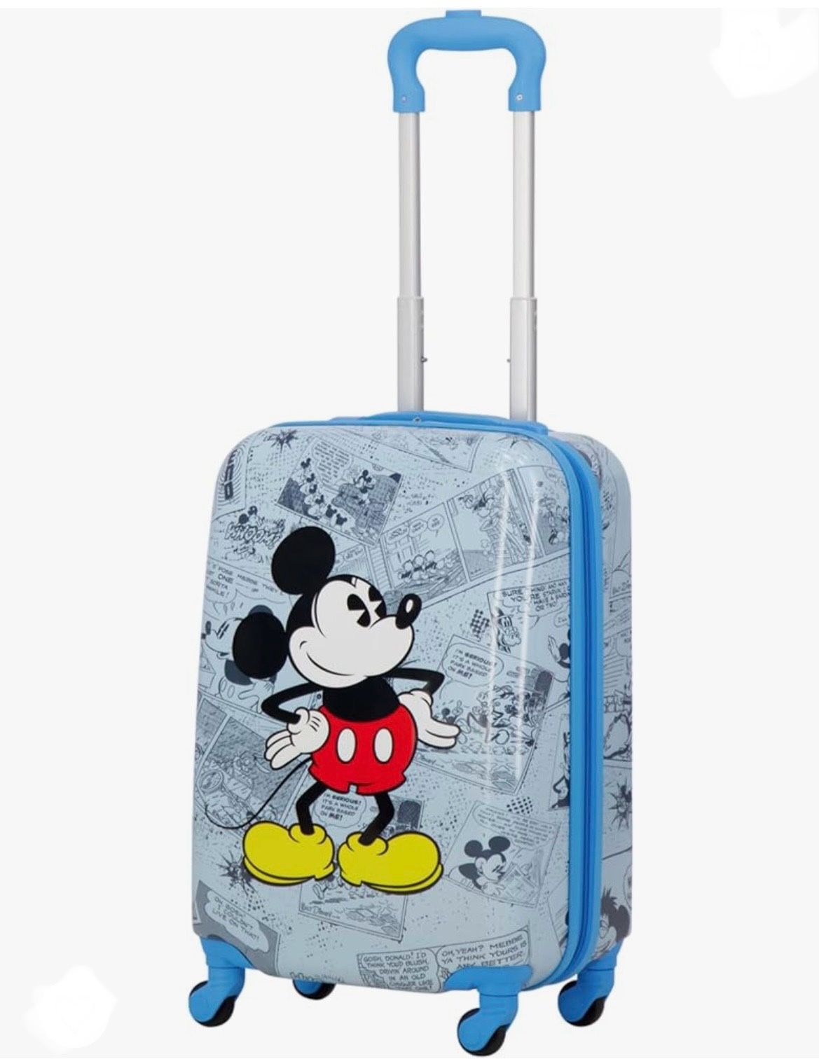 FUL Disney Mickey Mouse 21 Inch Kids Carry On Luggage, Hardshell Rolling Suitcase with Spinner Wheels, Blue 2pc Set $49.99