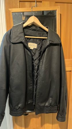 St. John’s Bay leather coat.