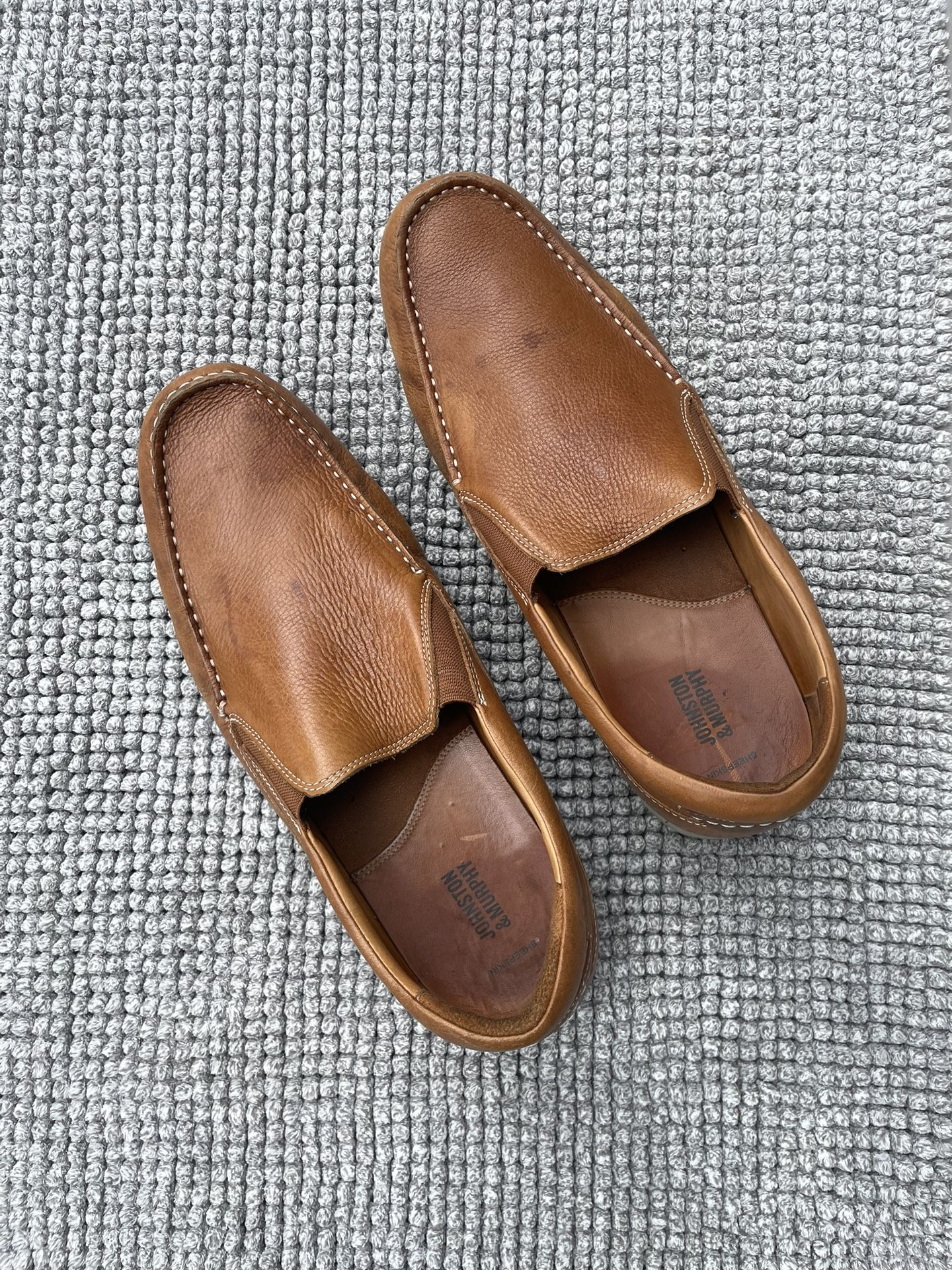 Johnston & Murphy Brown Leather Slip-On Loafers – Size 11