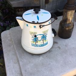 Vintage Enamel Coffee Pot Cute 