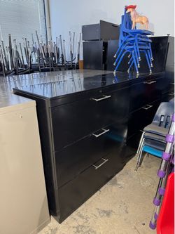 Black 3 Drawer Lateral File