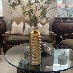 Vase With Artificial Flowers Included