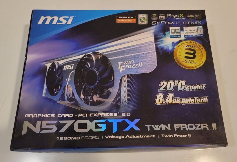 Nvidia GTX 570 Gaming GPU Graphics Card In Original Box