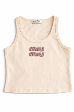 Tank top with rhinestone