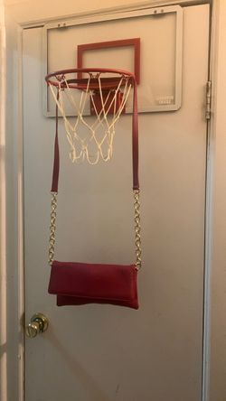 Red leather cross bag