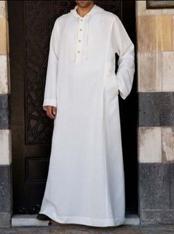 Linen Hooded Islamic Thobe