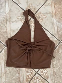 Brown halter top