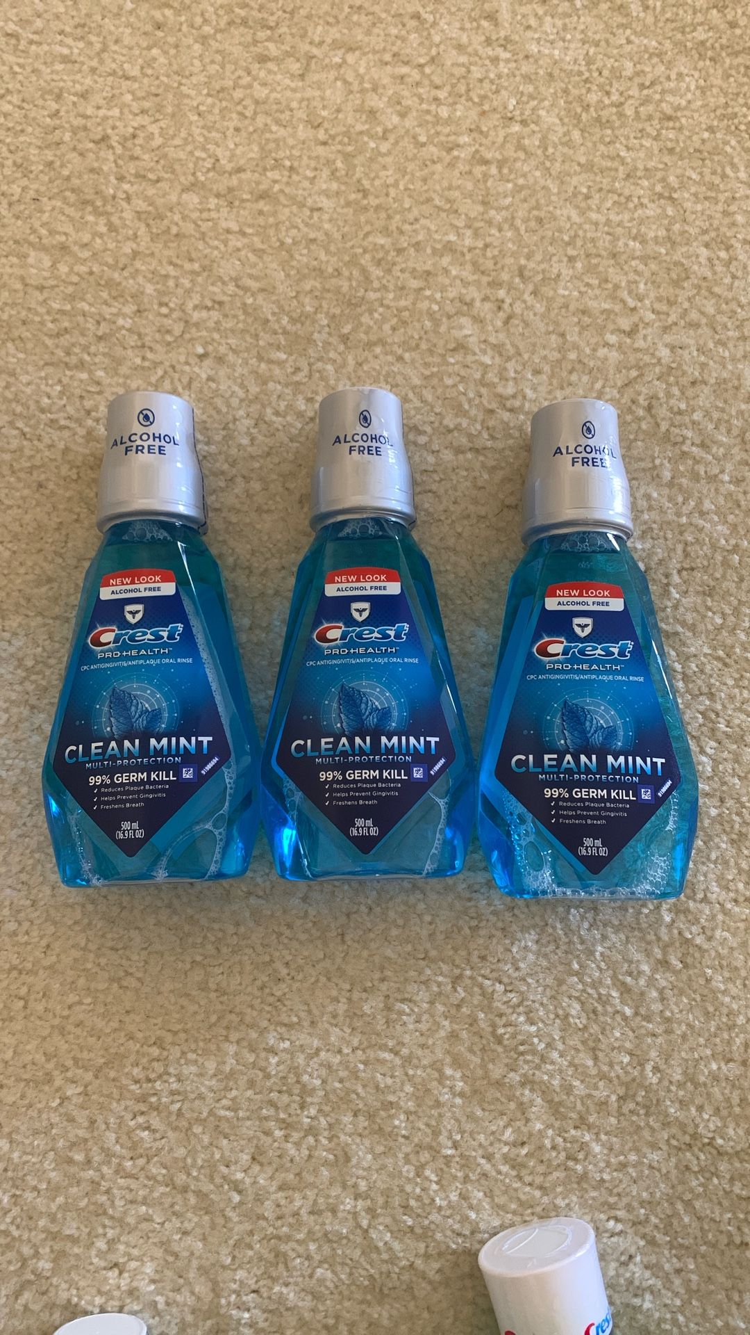 Crest Pro-Health Alcohol Free Mouthwash, Clean Mint, 500 mL , (3) Bottles For $7
