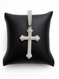 925 Sterling Silver 3.00CT MOISSANITE Cross Men’s Pendant