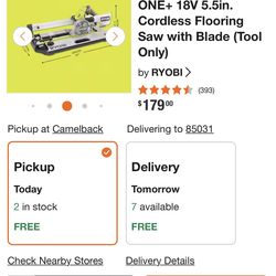 ONE+ 18V 5.5in. Cordless Flooring Saw with Blade (Tool Only)