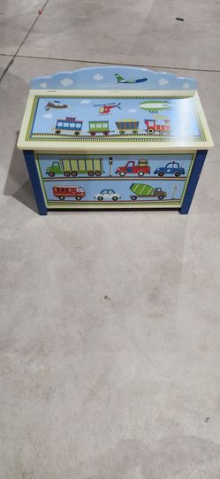 Guidecraft Wooden Transportation Toy Box / Storage Bench