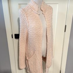 Free People Peach Cardigan Sweater 