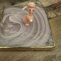 Small Vintage Pink Poodle Figure