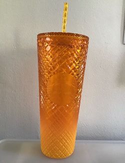 Starbucks Summer Ombre Mango Orange Jeweled Venti Cold Cup Tumbler