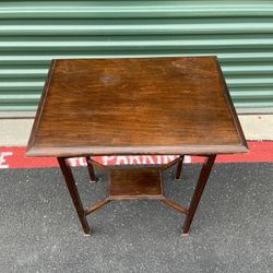 Antique Oak Wood Side Table 