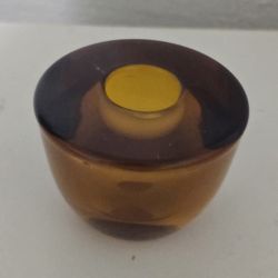 Amber Glass Candle Holder Home Decor