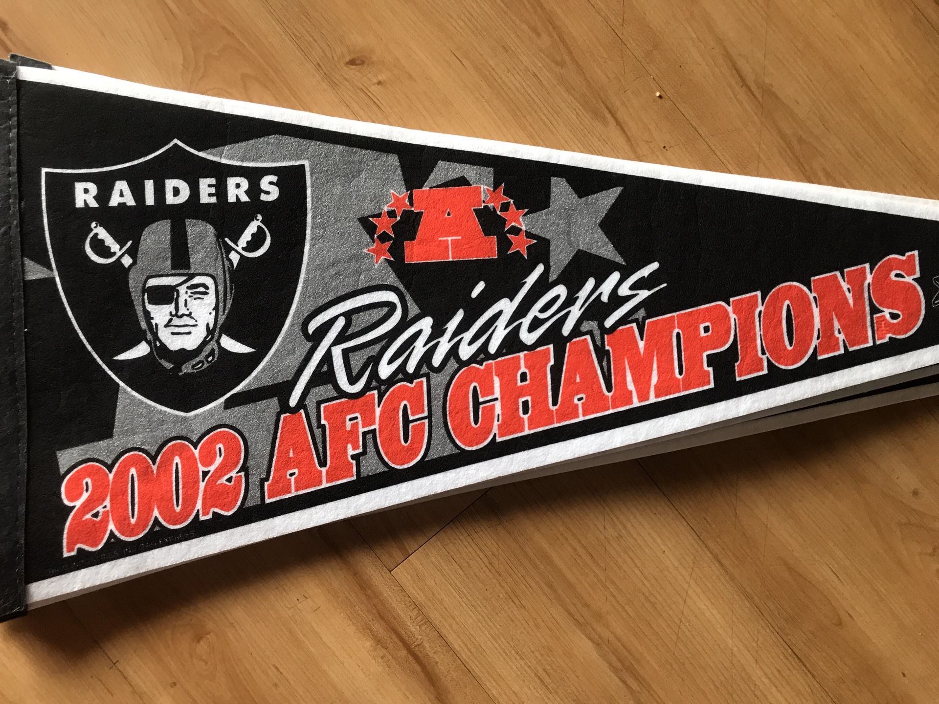 Vintage NFL Oakland Raiders 2002 AFC Champions Throwback Pennant