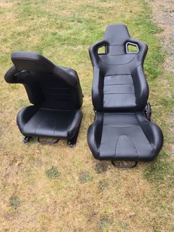 Black reclining sport seats