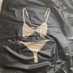 Metal Bra And Thong