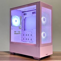 Pink Lian Li LANCOOL 205 Mesh RGB Mid Tower ATX PC Case
