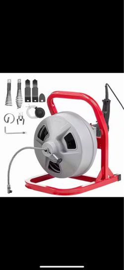 Sewer Snake Auger w/ 228RPM Electric Drill, 50 ft. x 5/16 in. Drain Cleaner Machine, For 2 in. -4 in. Pipes, 2025 update