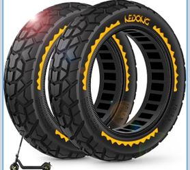 BANGTING 2PCS 60/70-6.5 Scooter Tire Tubeless - 10x2.50 Front or Rear Replacement Puncture-Proof Solid Tires, 10x2.50-6.5 Airless Off-Road Tire for Se