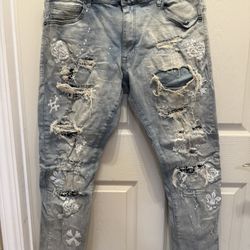 Men’s Distressed Skinny Jeans 40x32