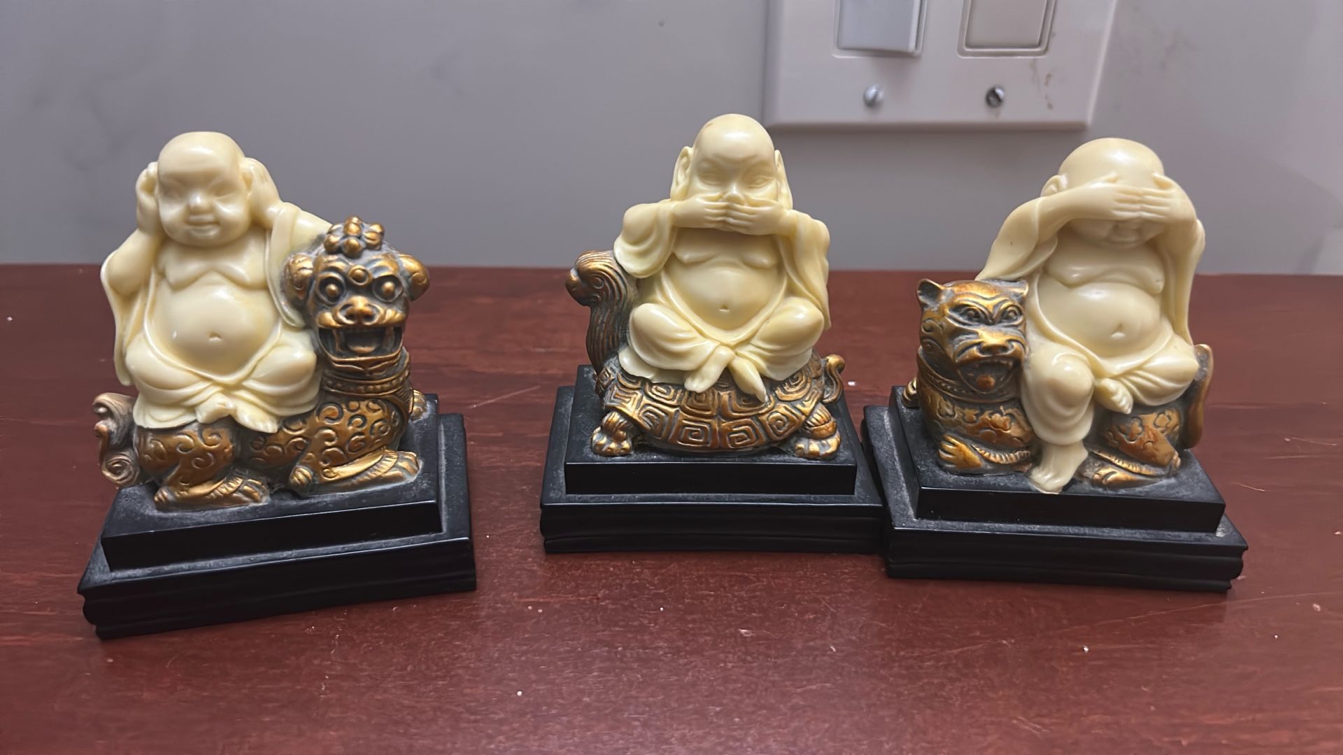 Buddha Figurine Small 3 Pieces ,