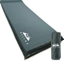 WELLAX Sleeping Pad - Foam Camping Mats, Fast Air Self-Inflating Insulated Durable Mattress for Backpacking, Traveling and Hiking - Ultrathick All-Wea