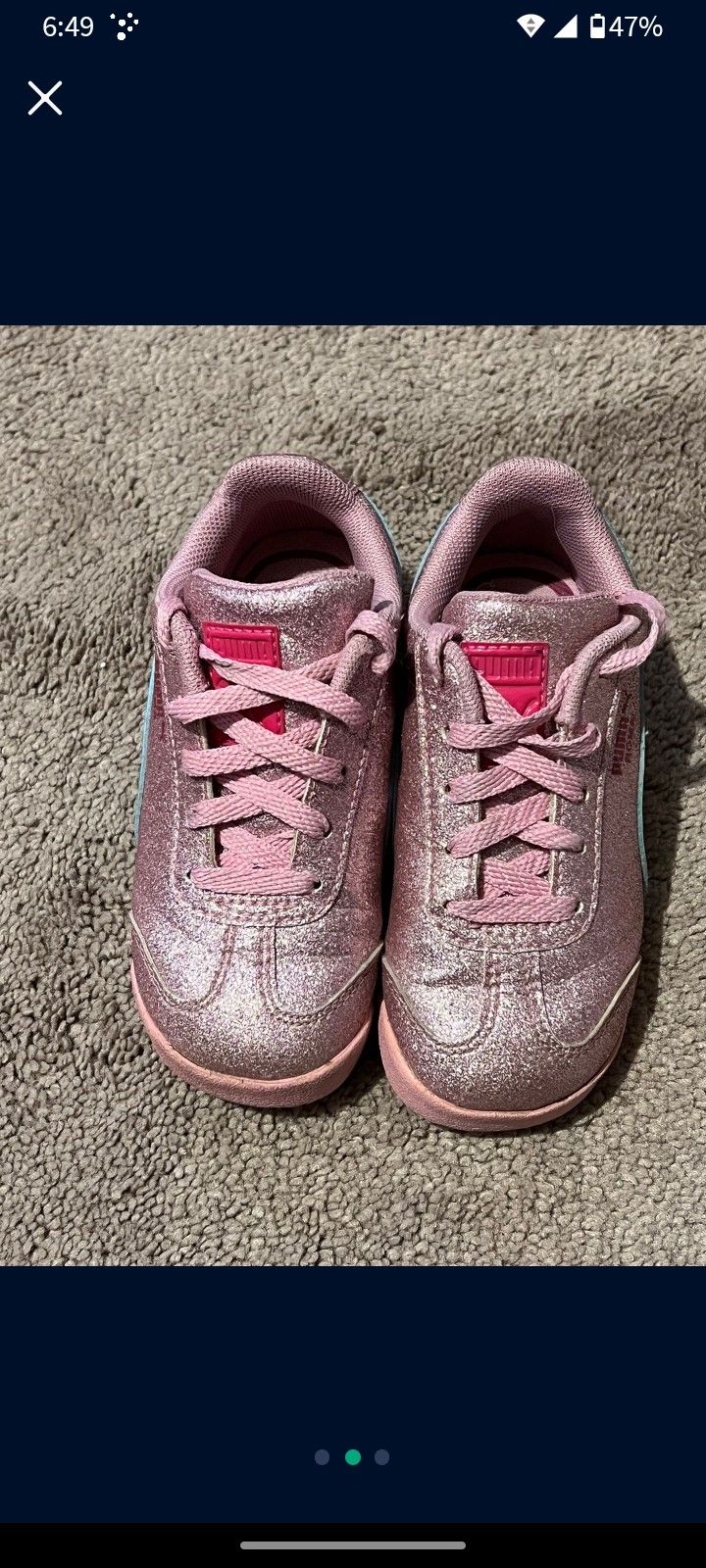 TODDLER GIRLS SIZE 8 PUMA ROMA GLITZ GLAM