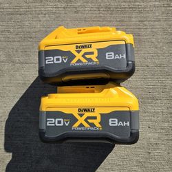 Dewalt 20v Batteries Powerpack 8.0 Ah XR Brand New Price For Both 