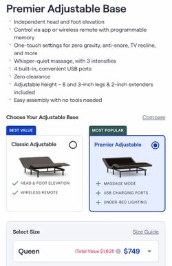 Queen Bed Adjustable Base