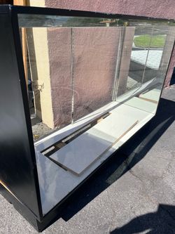 Glass Display Case with Sliding Doors