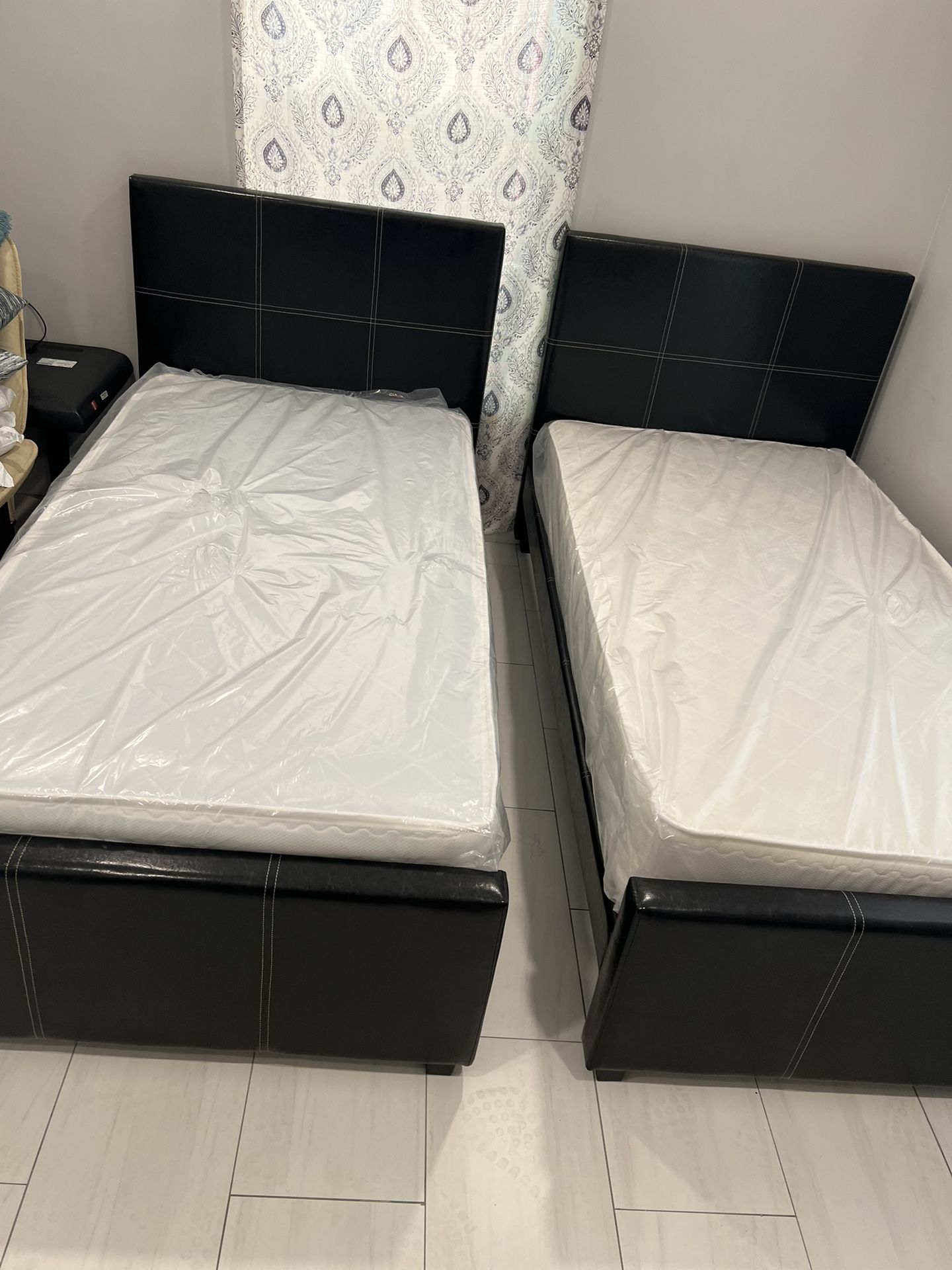 2 Twin Size Bed Frame With Mattress All New Furniture And Free Delivery