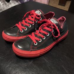 Red And Black Converse Chuck Taylor All Star Low Tops