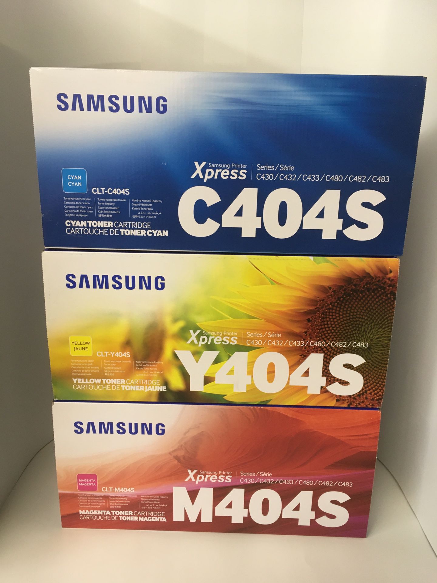 Samsung CLT-C404S, CLT-M404S, CLT-Y404S Toner Cartridge Standard Yield Set