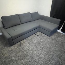  L Shape Sectional Sofa and STORAGE Chaise Set Pullout Sleeper Bed Convertible Futon Adjustable Sofa Bed  Dark Grey