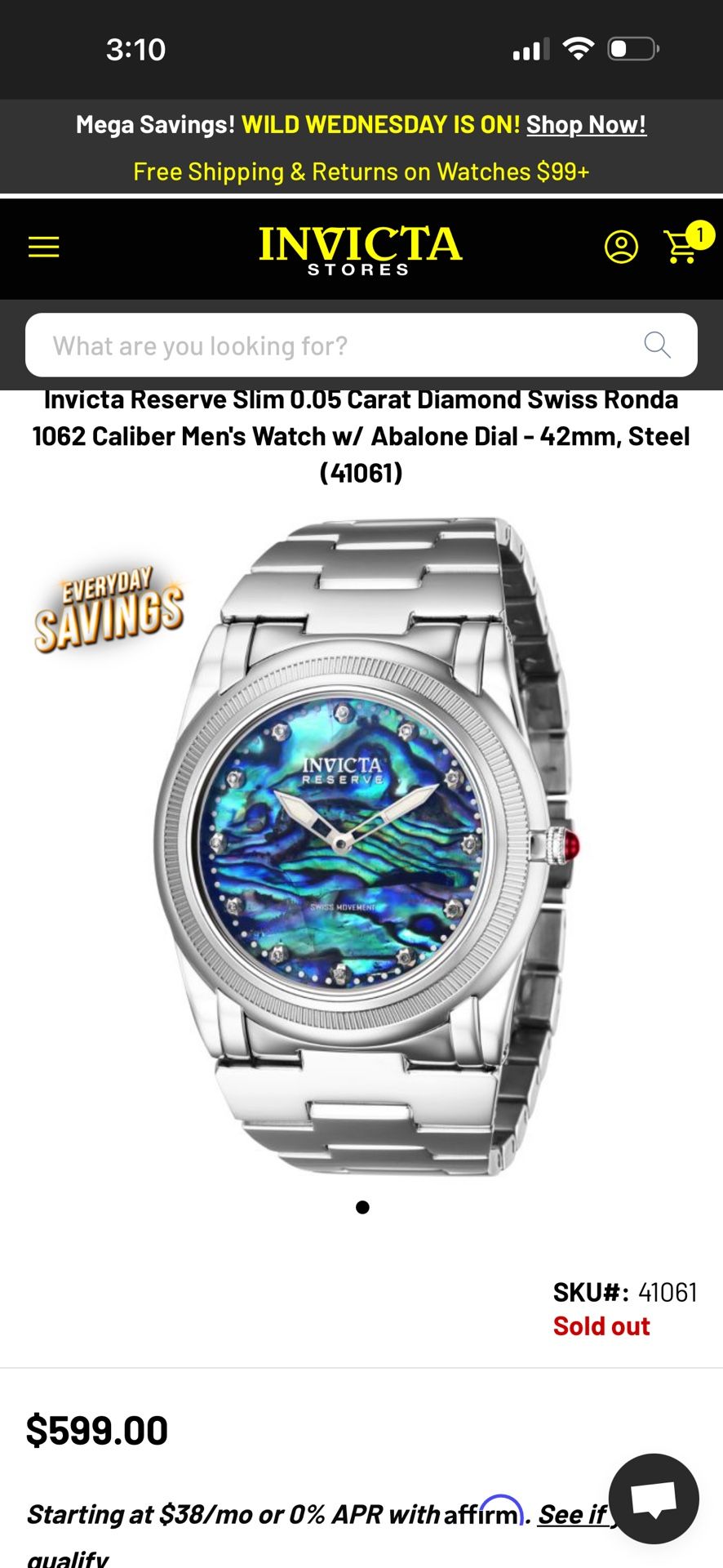 INVICTA RESERVE SLIM!!!!!Comes With A Green Or Yellow Dive Box!