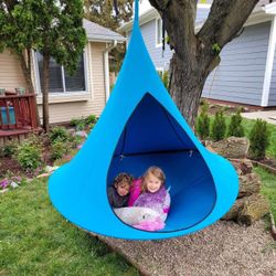 New Large Hanging Cocoon Swing 180x150cm Blue Color