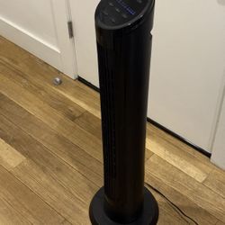 OmniBreeze Tower Fan Oscillating Quiet 3 Speed Timer Remote Ready Black