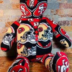 24"-Tall San Francisco 49's Plush Teddy Bear With SF Vest .