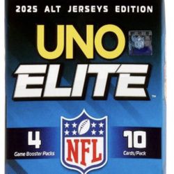 UNO Elite NFL 2025 Alt Jerseys Edition Booster Set Plus with 40 Elite Action Cards 